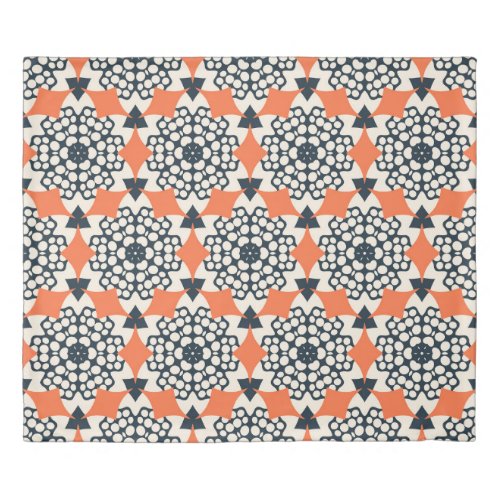 Abstract Flowers Simple Geometric Vintage Duvet Cover