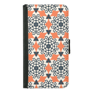 Abstract Flowers: Simple Geometric Vintage Samsung Galaxy S5 Wallet Case
