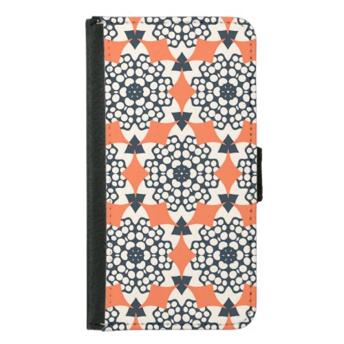 Abstract Flowers Simple Geometric Vintage Samsung Galaxy S5 Wallet Case