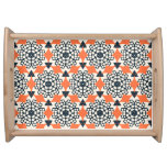 Abstract Flowers: Simple Geometric Vintage Serving Tray