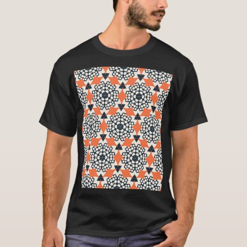 Abstract Flowers Simple Geometric Vintage T_Shirt