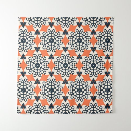 Abstract Flowers Simple Geometric Vintage Tapestry
