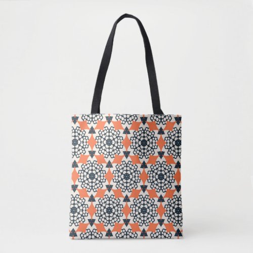 Abstract Flowers Simple Geometric Vintage Tote Bag