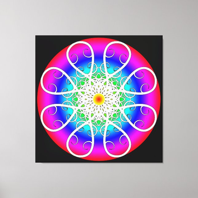 Abstract Flowers Stretched Canvas Print (Front)