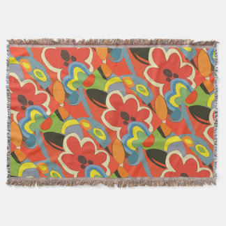 Abstract Flowers Throw Blanket