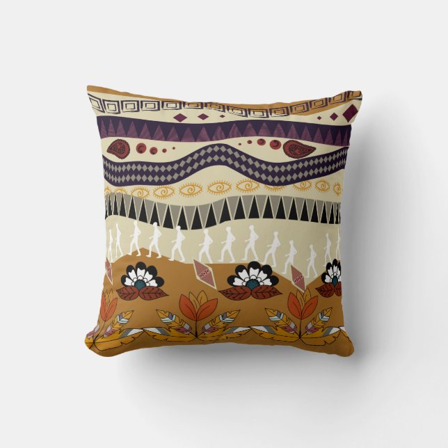 Abstract Flowers Throw Pillow (Front)