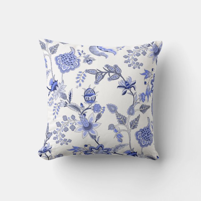 Abstract flowers throw pillow (Front)