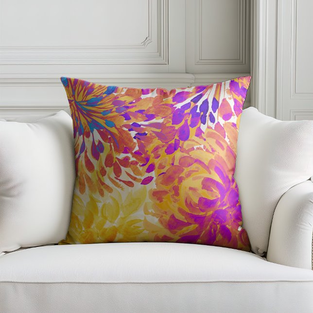 Abstract flowers  throw pillow (Creator Uploaded)
