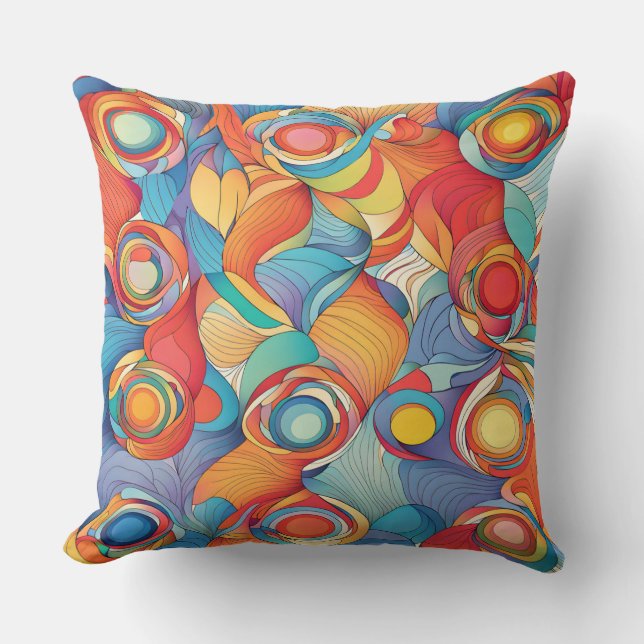 Abstract Flowers Throw Pillow (Front)