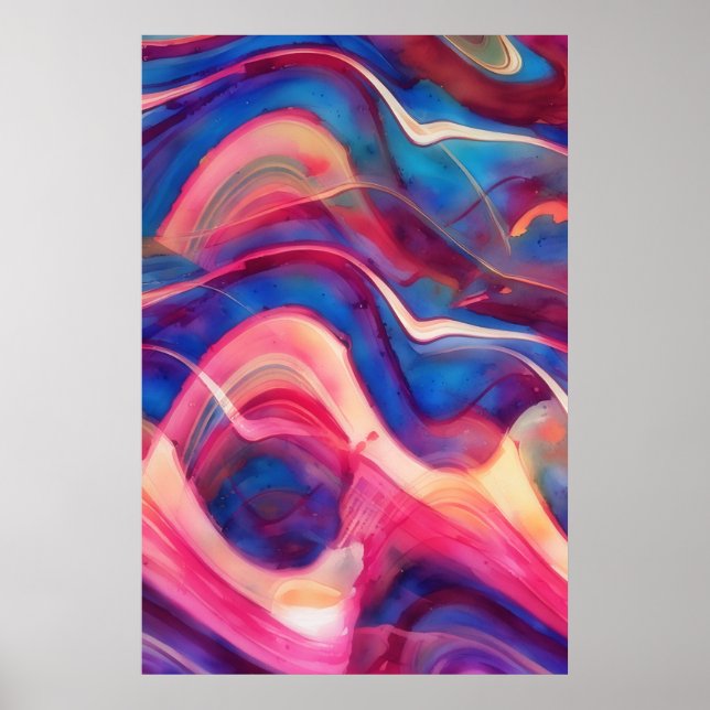 Abstract Flowing Art Poster Home Wall (Front)