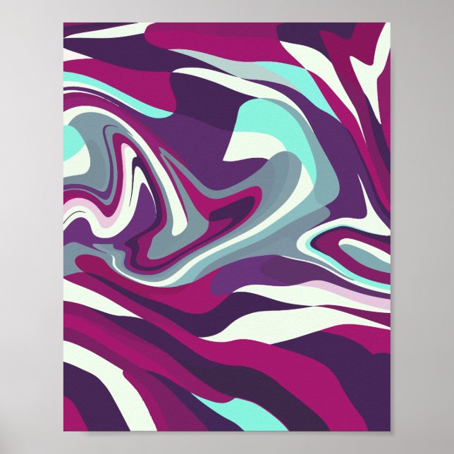 Abstract Flowing Colors Pattern Poster (Front)