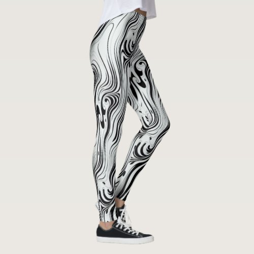 Abstract Flowing Liquid Abstract Swirl Art Leggings