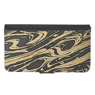 Abstract Fluid Art — Black Marble Effect Samsung Galaxy S5 Wallet Case
