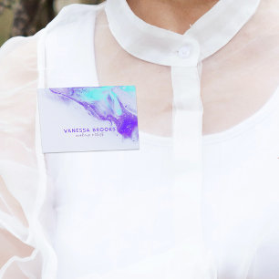 Abstract Fluid Art Mixing Paint Makeup Artist Name Tag