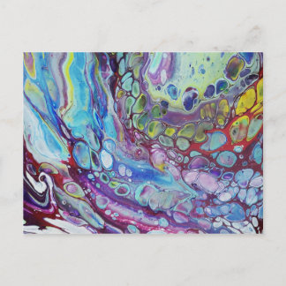Abstract fluid art postcard