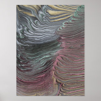 Abstract Fluid Art Poster – Earth Layers in Mauve,