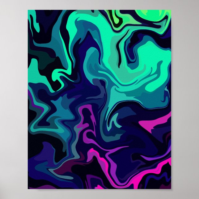 Abstract Fluid Art with Vibrant Colors  Poster (Front)