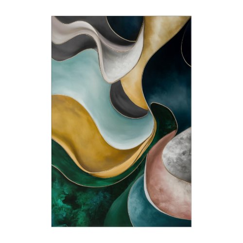 Abstract Fluid Colors Luxurious Marble Swirls Art