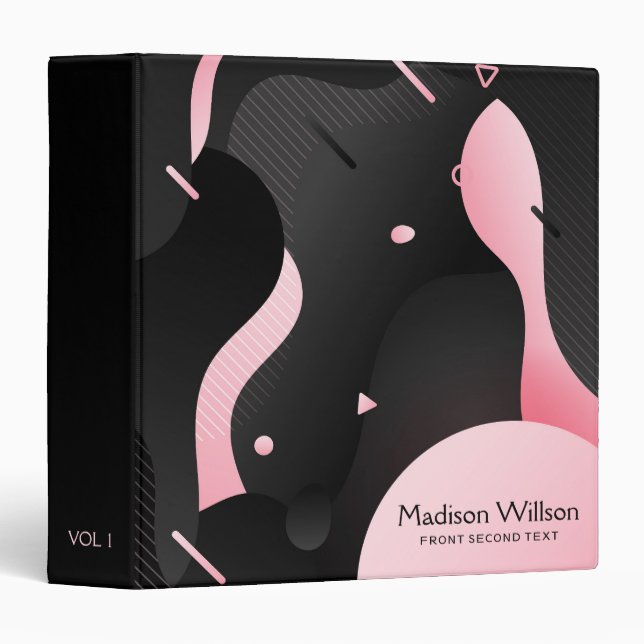 Abstract Fluid Dynamic Wave Shape 3 Ring Binder (Front/Spine)
