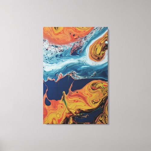 Abstract Fluid Oil Paint Art Canvas Print