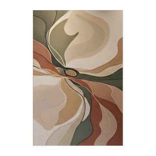 Abstract Fluid Organic Shapes Earthy Tones Acrylic Print