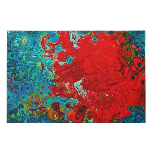 Abstract Fluid Swirls in Movement Red  Blue Green Faux Canvas Print