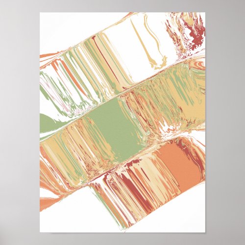 Abstract fluid wall art print in boho colors