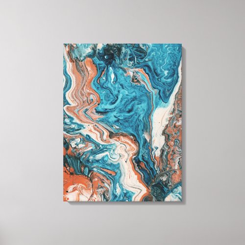 Abstract Fluid Waves Pattern Art Canvas Print