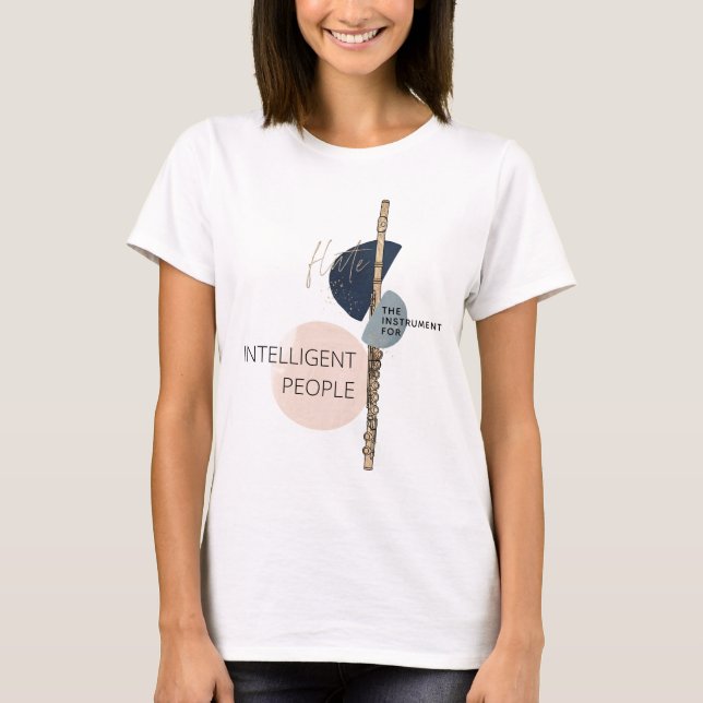 Abstract Flute Quote Modern Blush Pink & Navy T-Shirt (Front)