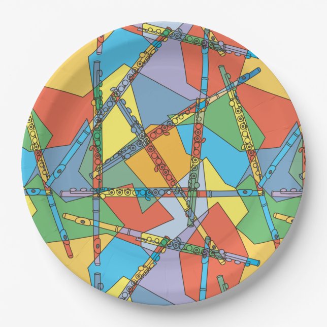 Abstract Flutes Paper Plates (Front)