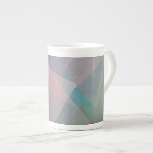 Abstract Flying Particles  Geometrical Shapes Bone China Mug