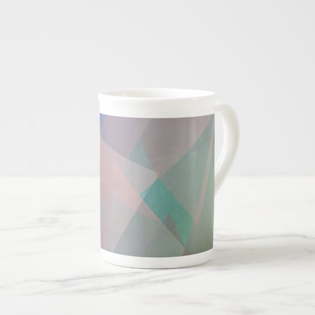 Abstract Flying Particles | Geometrical Shapes Bone China Mug (Front Right)