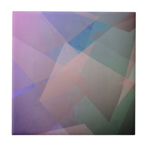 Abstract Flying Particles  Geometrical Shapes Ceramic Tile