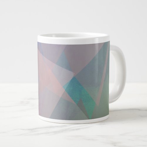 Abstract Flying Particles  Geometrical Shapes Giant Coffee Mug