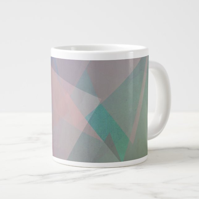 Abstract Flying Particles | Geometrical Shapes Giant Coffee Mug (Front Right)