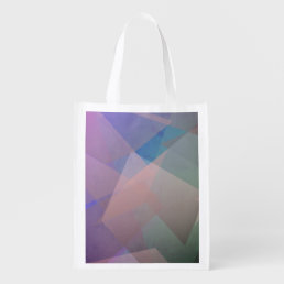 Abstract Flying Particles | Geometrical Shapes Grocery Bag