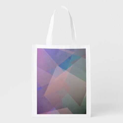Abstract Flying Particles  Geometrical Shapes Grocery Bag