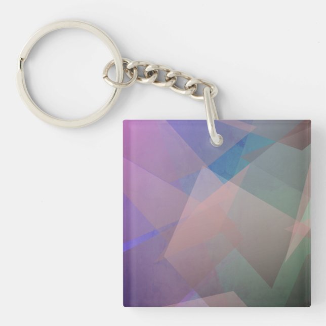 Abstract Flying Particles | Geometrical Shapes Keychain (Front)