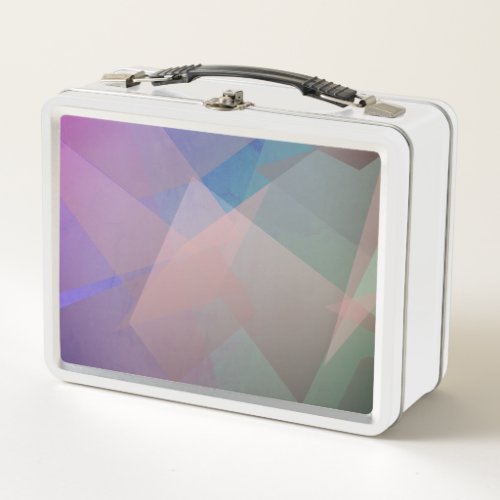 Abstract Flying Particles  Geometrical Shapes Metal Lunch Box