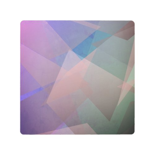 Abstract Flying Particles  Geometrical Shapes Metal Print