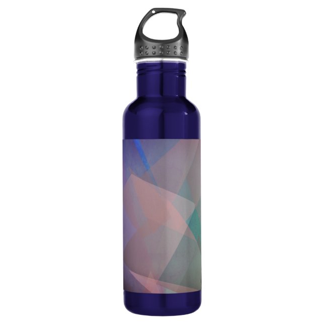 Abstract Flying Particles | Geometrical Shapes Stainless Steel Water Bottle (Front)