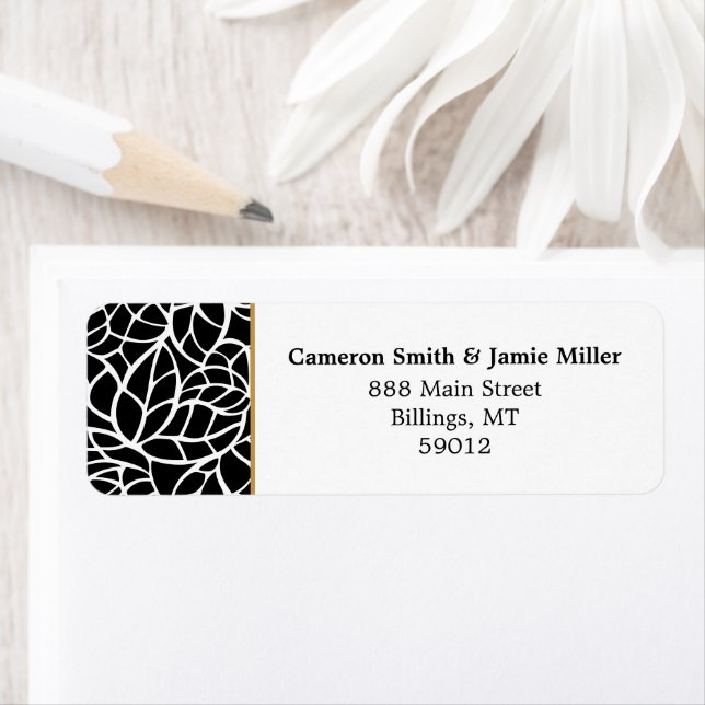 Abstract Foliage Border Return Address Label (Insitu)