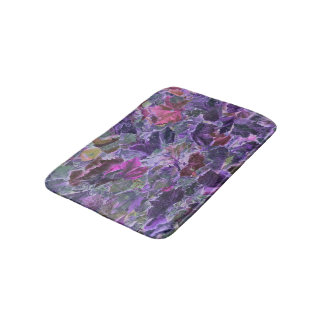 Abstract Foliage Leaf Pattern Pink Purple Bath Mat