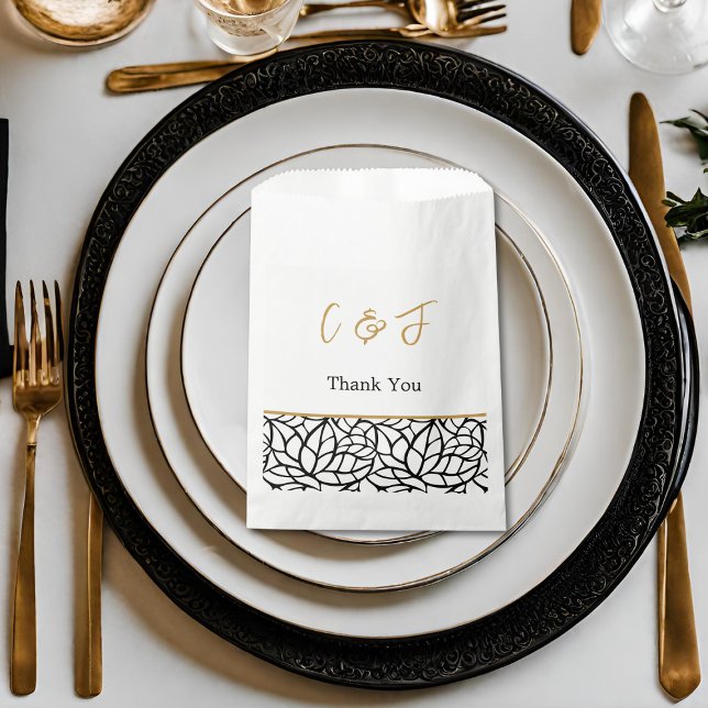 Abstract Foliage Pattern Border Favor Bag (Abstract Foliage Pattern Border Favor Bag)