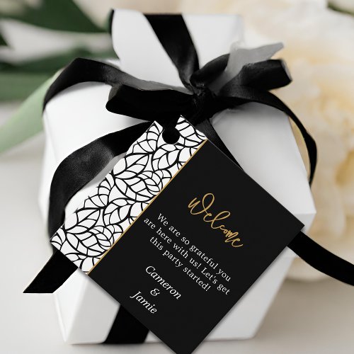 Abstract Foliage Pattern Wedding Favor Tags