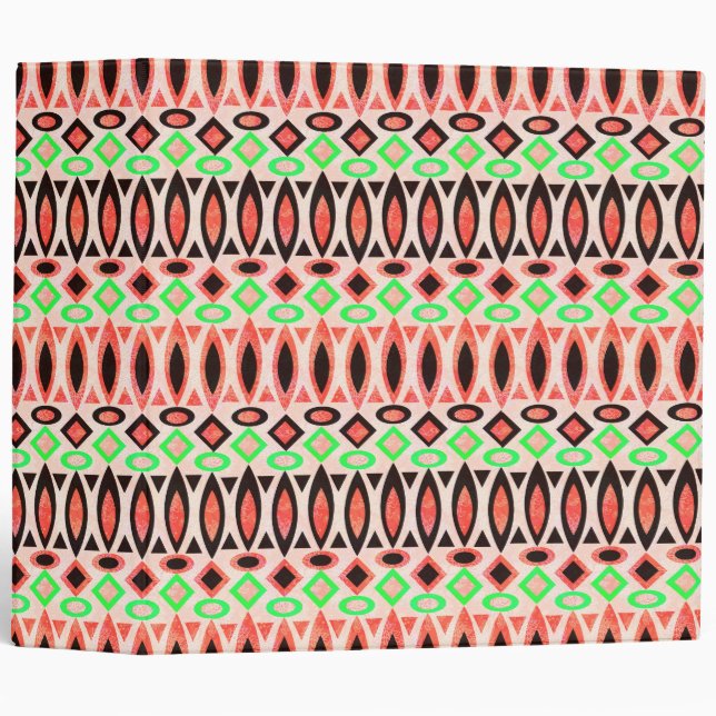 Abstract folk african ethno traditional native tri 3 ring binder (Front/Spine)