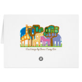 Abstract folk art African animals Cards (Back Horizontal)