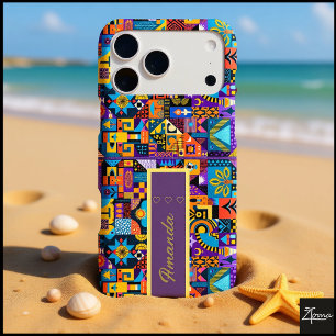 Abstract Folk Art Geometric Quilt Mosaic iPhone 17 Pro Max Case
