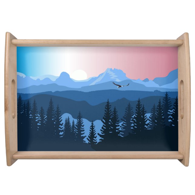 Abstract Forest and mountains Serving Tray (Front)