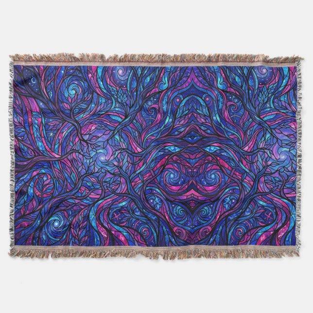 Abstract Forest Canopy Cosmic Purple Blankets (Front)